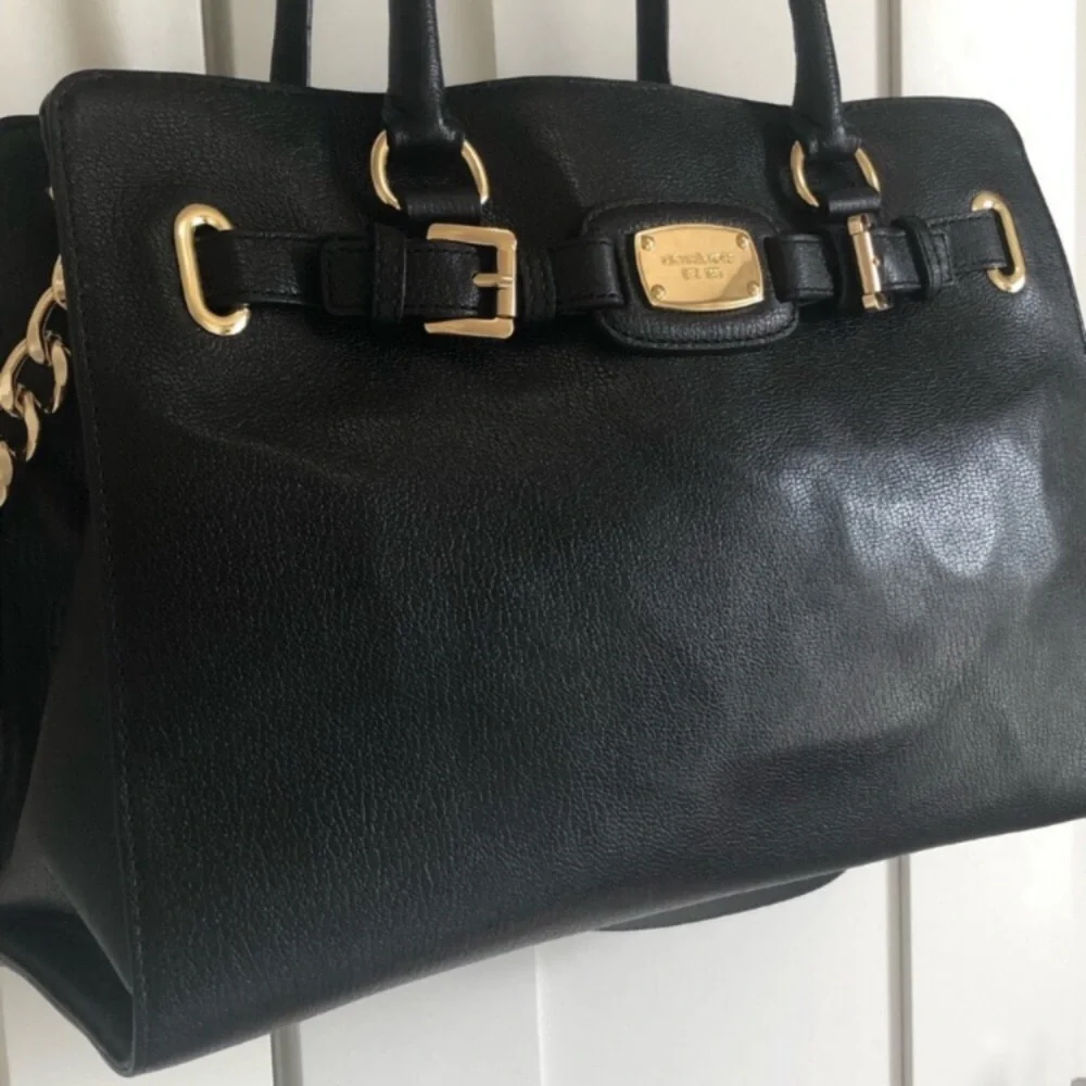 Michael Kors Black Top Handle & Shoulder Chain  Tote Bag